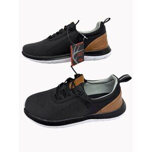 Deer Stags Jack Jr Boys 2M Black Brown Shoes No Tie Bungee Laces New